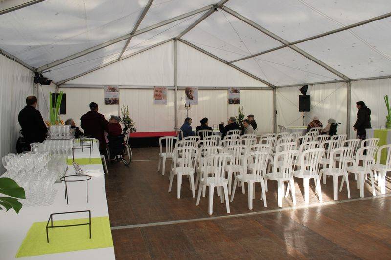 Pose de la première pierre de la maison de retraite médicalisée Korian à Bois Guillaume