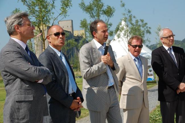 Discours devant la tente de la société Touareg pour l'inauguration de la presqu'ile Rollet 76