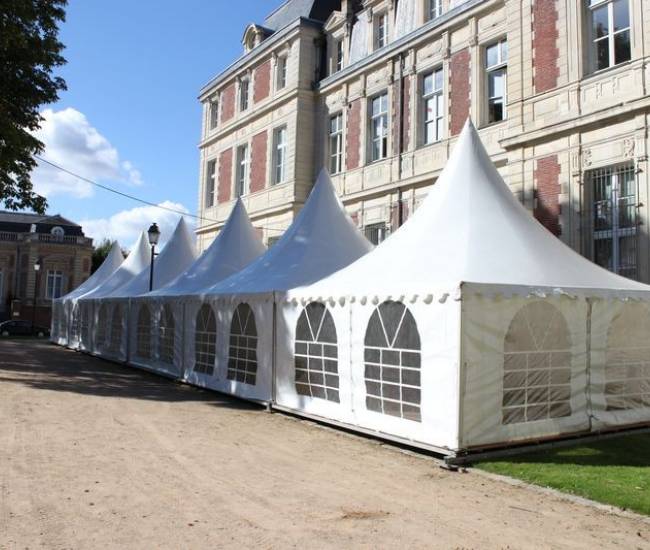 Location de tentes garden cottage avec plancher pour village a Elbeuf 76 Normandie