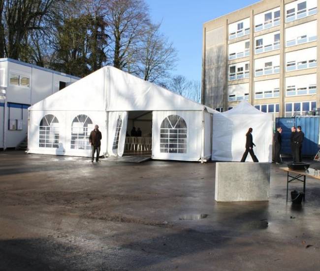 Pose de la première pierre de la maison de retraite médicalisée Korian à Bois Guillaume